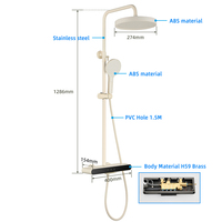Robinet de douche de salle de bain mural en laiton blanc rond de haute qualité Système de pluie à 3 fonctions avec jet pour villas et hôtels