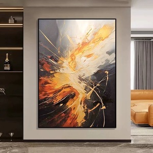 Pintura al Óleo Abstracta Moderna y Ecológica, Hecha a Mano y Personalizada, para Decoración de Pared de Sala de Estar, sobre Lienzo, SC-20251019-1, Personalizable - Product Image 2