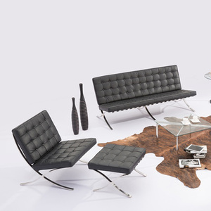 Sillón Clásico <span class=keywords><strong>Barcelona</strong></span> de Venta Directa de Fábrica, Estructura Curva de Acero Inoxidable, Sillón Individual de Descanso para Villa, Hotel u Oficina - Product Image 5