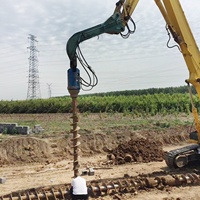 Tarière hydraulique Limta 2025 pour mini-excavatrice, chargeuse compacte, pelle rétrocaveuse avec moteur et boîte de vitesses