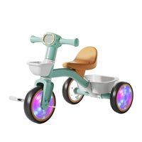 Vélo d'équilibre pour tout-petits avec roues LED clignotantes, éclairage sur tableau de bord, cadre en acier et alliage d'aluminium, selle en cuir de 12 pouces, deux paniers