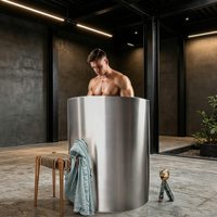 Baignoire de récupération de glace QILONG personnalisée en acier inoxydable 304 moderne pour usage extérieur, compatible avec le refroidisseur d'eau