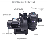 Pompe de circulation de piscine Pikes de haute qualité 220V/380V 2 CV avec pré-filtre, panier de filtration des impuretés et couvercle CE