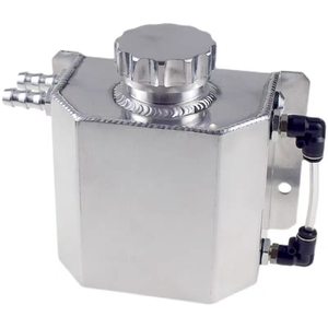 Réservoir de récupération d'huile universel en aluminium carré de 1L pour modification de moteur de voiture, avec niveau de liquide visible et récupération des gaz de déchets - Product Image 2