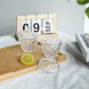 Glass kẹo Jar mới nhất bán buôn Chất lượng cao Nhà Bếp trang trí nội thất trái cây bát đường lưu trữ pha lê đồ ăn nhẹ thủy tinh lưu trữ Jar - Product Image 2