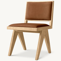 Chaise de salle à manger moderne de style américain Rhoohill, couleur personnalisée, en bois de chêne blanc avec tissu en lin, pour l'intérieur