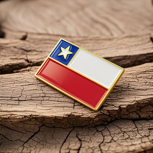 Флаг, штамповка, Британский национальный золотой двойной бельгийский американский флаг, эмалированный значок, Чили, флаги страны, карта, значок на лацкан - Product Image 1