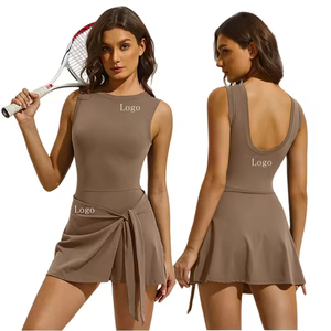 Robe de tennis de luxe anti-reflet pour femme, dos en <span class=keywords><strong>U</strong></span>, sensation seconde peau, pour sports de plein air, golf, badminton, tenue élégante pour femme - Product Image 1