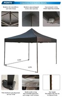 Gazebo portable sur mesure 3*3m, tentes de camping en plein air, tente de camping 3x3, auvent pop-up, tente pour salon professionnel avec cadre durable