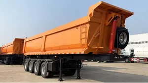 Heavy Duty 45 60 mètres cubes 3 essieux fin benne semi-remorque benne basculante semi-remorque pour camion