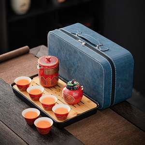 Juego de tazas de té rápido, Gongfu de viaje portátil adecuado para viajes a casa al aire libre y juego de tetera portátil de oficina/ - Product Image 5