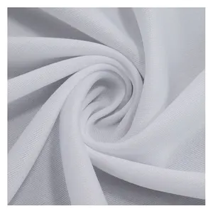 Белая однотонная трикотажная футболка 75D из 100% полиэстера, плоская ткань для футболок, спортивная одежда