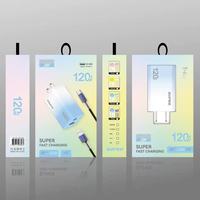 Cargador USB Tipo C PD de 120W con Enchufe Estadounidense para Carga Rápida de Teléfonos Móviles, con Cable USB C, Adaptador de Corriente USB-C de Carga Rápida de 120W