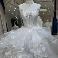Gaun Pengantin Satin Tulle Tanpa Tali Cantik Jancember DW0222 dengan Hiasan Bunga 3D