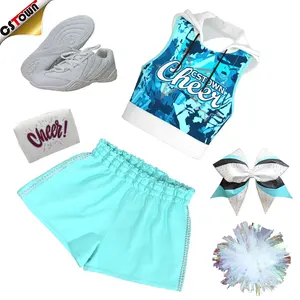 Suppliers Sparkle Cheer Crop Top And Shorts Sets Cheerleading Practice Clothes