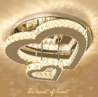 Lampe de plafond en cristal LED en forme de cœur pour magasin de vêtements de mariage, chambre à coucher