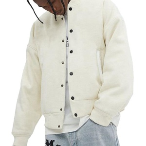 Servicio OEM al por Mayor, Chaqueta Bomber Clásica con Logotipo Personalizado de Invierno, Chaqueta de Lana para Hombre - Product Image 6