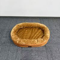 Lit pour chien et chat extra large ovale orthopédique, rembourrage en éponge, housse en velours moderne écologique, confortable et lavable