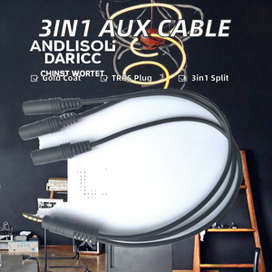 สาย3in1 4ขั้วตัวผู้และตัวเมียคุณภาพสูง<span class=keywords><strong>3</strong></span>.5มม. สายสัญญาณเสียงสำหรับผู้หญิง<span class=keywords><strong>3</strong></span>ตัวสาย AUX ชุบทองพร้อมขั้วต่อสเตอริโอแจ็คเก็ตพีวีซี - Product Image 2