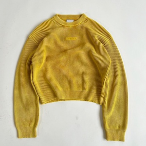 Suéter de punto grueso unisex vintage personalizado al por mayor, de manga larga, cuello redondo, cálido, tipo camisa - Product Image 2