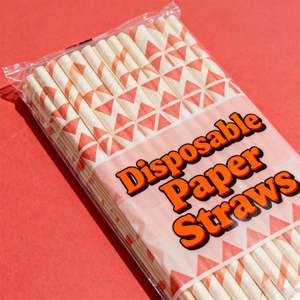 หลอดกระดาษแบบใช้แล้วทิ้ง เกรดพรีเมียม ทนทานต่อการเปียกน้ำ ปลอดภัยสำหรับอาหาร เหมาะสำหรับร้านชานมไข่มุก - Product Image 1