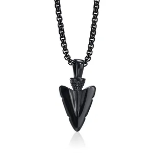 MECYLIFE Arrow Necklace for Men Arrow Viking Necklace Men's Necklace Gift for Him Stainless Steel Jewelry
