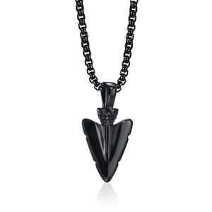 MECYLIFE-Collier de flèche pour homme, collier Viking, cadeau pour homme, bijoux en acier inoxydable