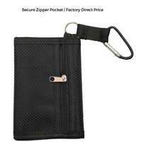 Produsen Guangzhou Dompet Lipat Tiga Pria Bahan Oxford Taktis Anti Maling dengan Carabiner, Dompet Perjalanan EDC untuk Olahraga Luar Ruangan, Logo Dapat Disesuaikan