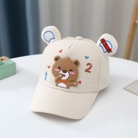 Sombrero de béisbol de algodón con patrón de oso lindo para niños de verano