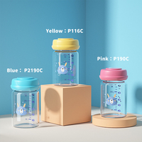 Bouteille de stockage de lait maternel en verre de fabrication originale pour l'alimentation des bébés, en forme de gourde, sans BPA, motif imprimé en silicone