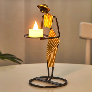 Retro vẻ đẹp rèn sắt nến chủ trang trí sáng tạo nhà lãng mạn dưới ánh nến trang trí bữa tối đạo cụ bàn ăn khách sạn - Product Image 2