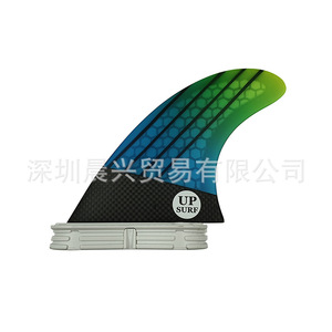 Aletas de Surf de Fibra de Carbono Upsurf MG5, Base FCS II de Doble Tabla, Paquete de 3, Patrón de Panal Colorido - Product Image 3