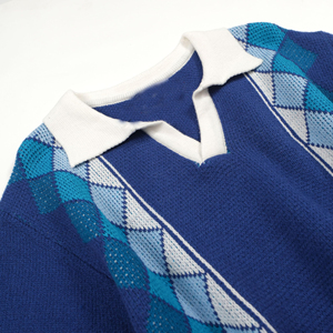 Nanteng Tùy Chỉnh Nhà Sản Xuất 100% Cotton <span class=keywords><strong>Mod</strong></span> Phong Cách Cổ Điển Dệt Kim Bàn Cổ Áo Ngắn Tay Áo V Cổ Cho Nam Giới Đan Polo Áo Sơ Mi - Product Image 3