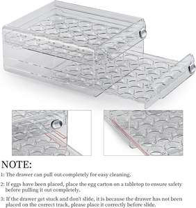 Contenedor de Huevos de Plástico Rectangular de 60 Compartimentos para Refrigerador, Organizador Apilable Transparente de 2 Niveles con 3 Tamaños - Product Image 5