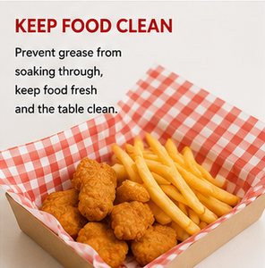 <b>Red</b> Checkered Tissue <b>Paper</b> Sheets 30.5 x 30.5 cm Disposable for Food Packaging - Product Image 5