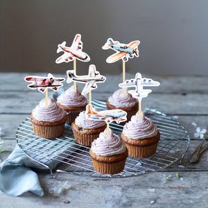 Decoraciones para Pasteles de Avión, Adornos para Fiestas de Cumpleaños con Temática de Aviación y Combate, Suministros para Decoración de Pasteles - Product Image 3