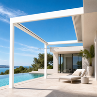 Motorisierte Einziehbare Lamellendach-Pergola aus Aluminium für Außengastronomie, Gewerbeflächen, Garten, Pavillon und Terrasse