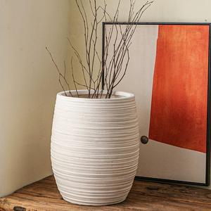 Hete Verkoop Rustieke Decoratieve Vloer Tafelblad Bloempot Grote Tuin <span class=keywords><strong>Plant</strong></span> Vezel Klei Bloem Plantenbakken En Potten - Product Image 2