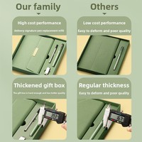 Nouveau coffret cadeau de carnet de notes A5 pour entreprise, bloc-notes en PU, couverture en cuir, reliure cousue, logo imprimable avec stylo et clé USB