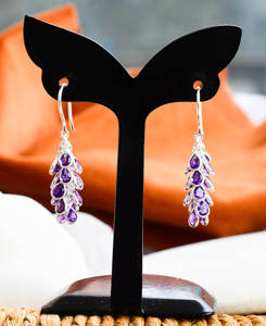 La Mejor Oferta, Pendientes de Plata de Ley 925 con Amatista en Cascada, Estilo Lujoso, para Mujer, Pendientes Modernos - Product Image 2