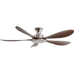<b>Ceiling</b> <b>Fan</b> 5 Blade Dark Wood Blades Brushed Nickel Motor Ac Quiet Design For Living Room And Dining Room - Product Image 1