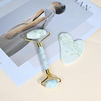 Rouleau de jade anti-âge et ensemble Gua Sha, masseur facial pour les yeux, le cou et le drainage lymphatique avec boîte cadeau magnétique de qualité supérieure Guasha