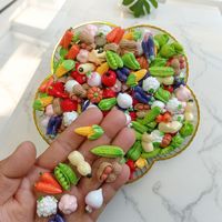 Set Mainan Model Makanan Sayuran Miniatur untuk Dapur Rumah Boneka Skala 1:12