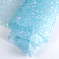 Film décoratif écologique imperméable en celluloïd blanc nacré bleu ciel - Feuilles de taille personnalisable pour meubles en verre et tables