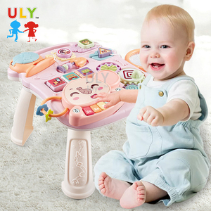 Marchette d'apprentissage assise pour bébé et enfant en bas âge avec 4 roues en plastique - Product Image 5