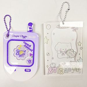 Wholesale Plastic clear Printed Cute Clear Transparent Keychain Custom Bulk Promotional Logo Cute Kawaii - Product Image 1