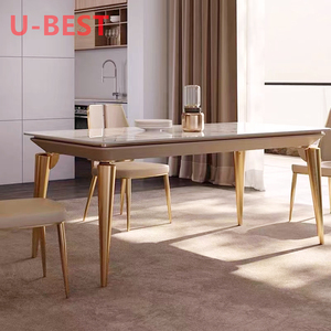 U-BEST Set <span class=keywords><strong>Tavolo</strong></span> e Sedie Rettangolare in Stile Italiano con <span class=keywords><strong>Piano</strong></span> in Marmo Nero <span class=keywords><strong>su</strong></span> <span class=keywords><strong>Misura</strong></span>, Combinazione Pratica <span class=keywords><strong>per</strong></span> Colazione e Pranzo - Product Image 3