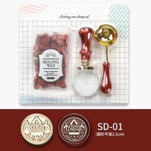 Kit de sceau à la cire rouge de Noël avec outil de scellement et bougie pour la scellure des lettres et la décoration de fête - Product Image 5