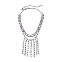 Collier en fer multi-couches avec strass et chaîne en bambou, style européen et américain, pour femme, chic et minimaliste, idéal pour l'été et le quotidien
