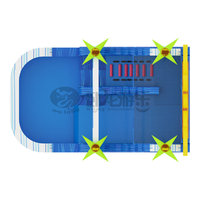 Nouveau toboggan aquatique gonflable bleu 6x3,5m en PVC, taille personnalisable, utilisation intérieure/extérieure, capacité pour 8 à 10 enfants